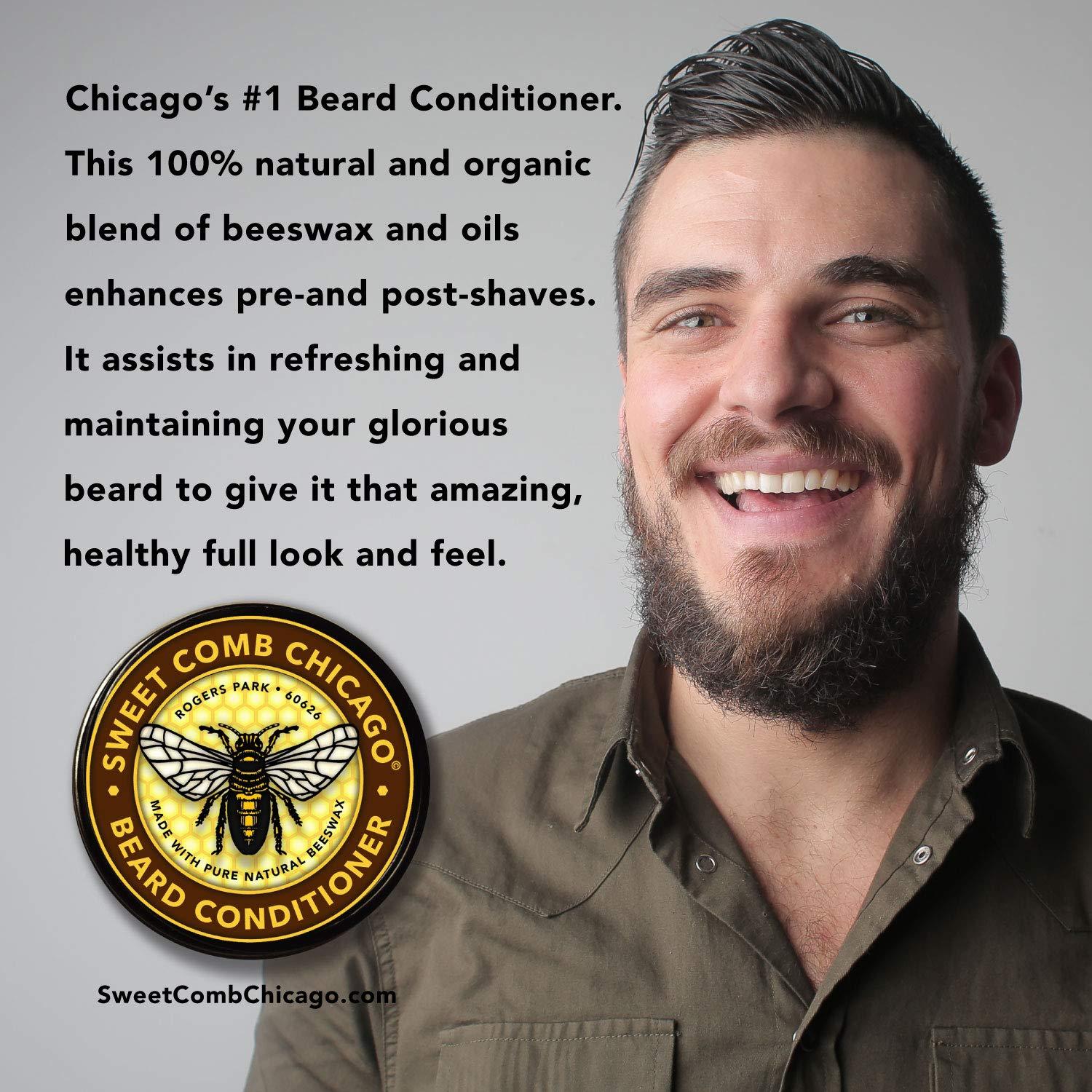 Sweet Comb Chicago Sweet Comb Chicago: Beeswax Beard Conditioner, Strong Hold for Your Beard, Strengthens & Softens Beards & Mustaches - Leave in Conditioner Wax for Men
