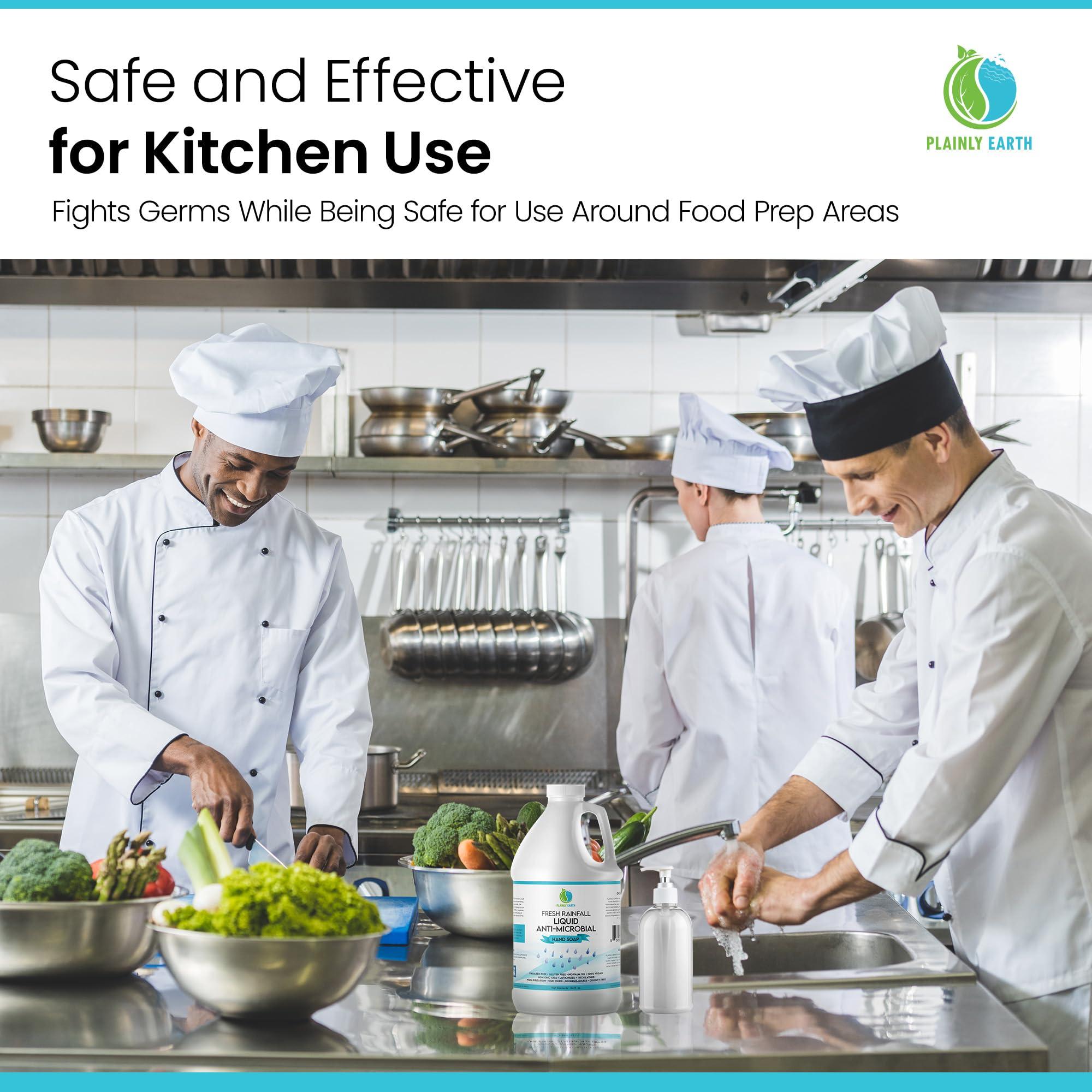 Plainly Earth AntiMicrobial Hand Soap - Antibacterial Hand Soap Moisturizing - Liquid Hand Soap Refill Antibacterial Gallon - Moisturizing Hand Soap Antibacterial - Gentle Hand Soap - Fresh Rainfall, 64 oz