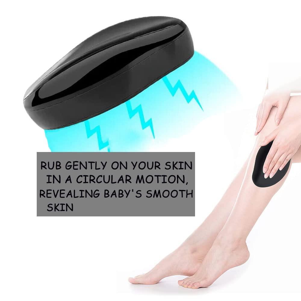 Booge 1 Pc Crystal Hair Eraser, Reusable Crystal Hair Remover Painless, Washable Hair Removal Tool Magic Hair Eraser for Arms Legs Armpit and Back - Black