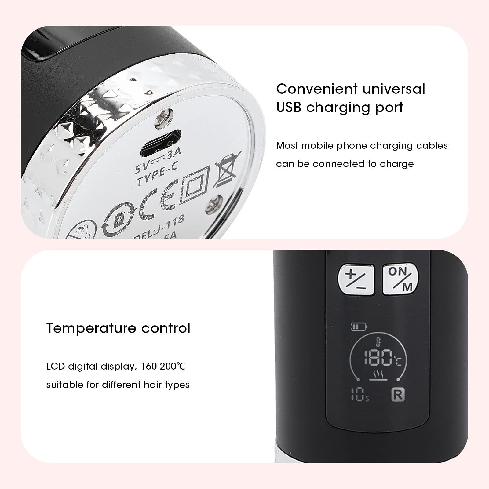 NSXAYIWE Automatic Hair Curler, Automatic Cordless Hair Curler, Rechargeable Intelligent Curling Iron, Curling Iron Automatic Hair Curler Automatic Curler Ideal for on the Go Use