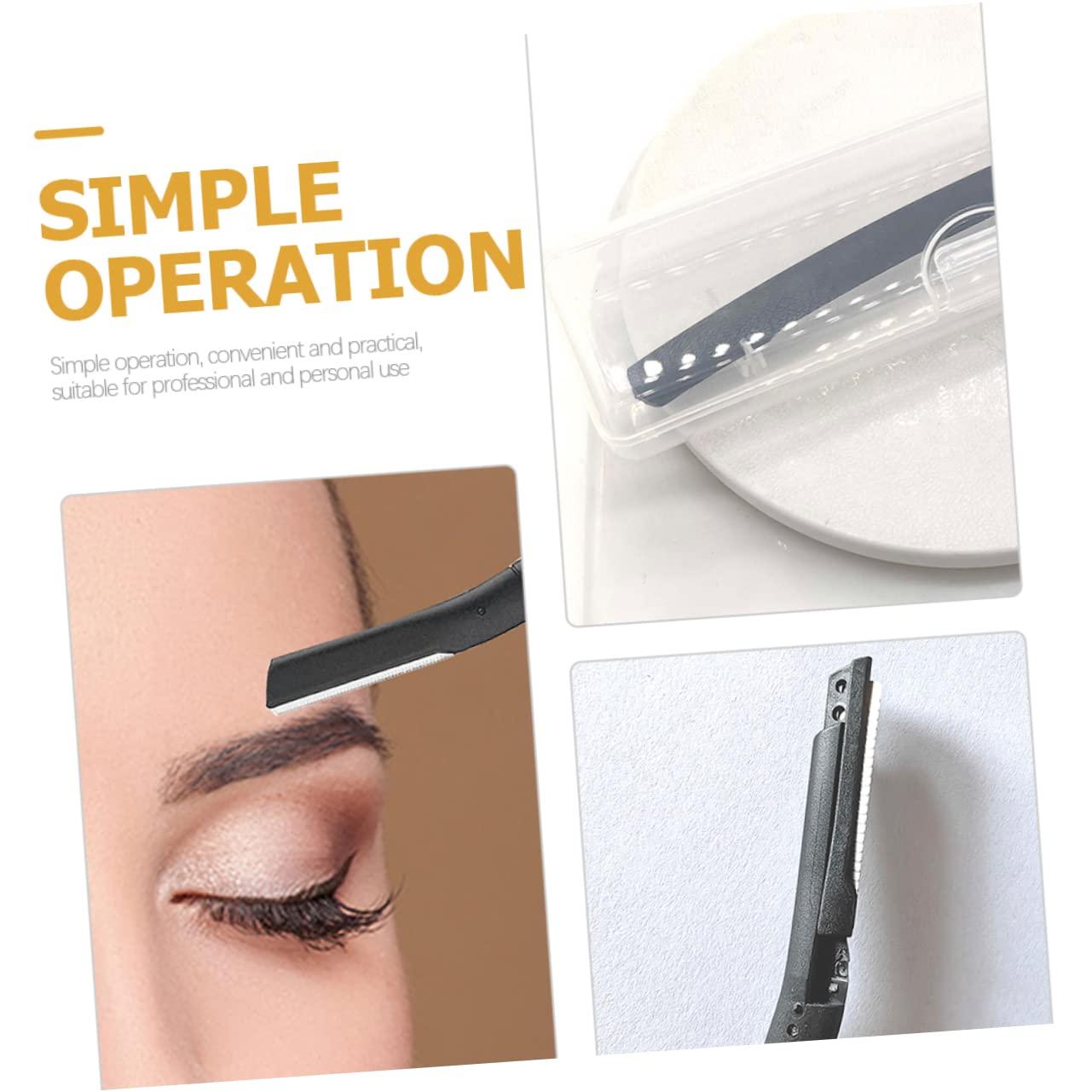 MUSISALY MUSISALY Men's Eyebrow Trimmer Lightweight with 6 Replacement Blades Black for Travel Home Use