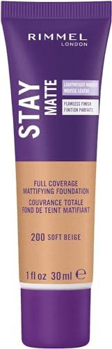 Rimmel Rimmel London Stay Matte Liquid Mousse - 200 Soft Beige - Foundation, Lightweight, Shine Control, Oil-Free, 1oz