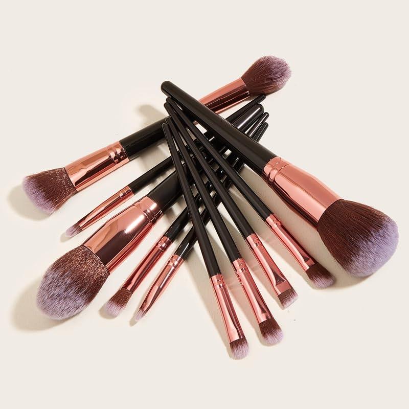 JMKJMJP JMKJMJP 10 pieces of black makeup brush set, super large, including foundation make-up brush, brush