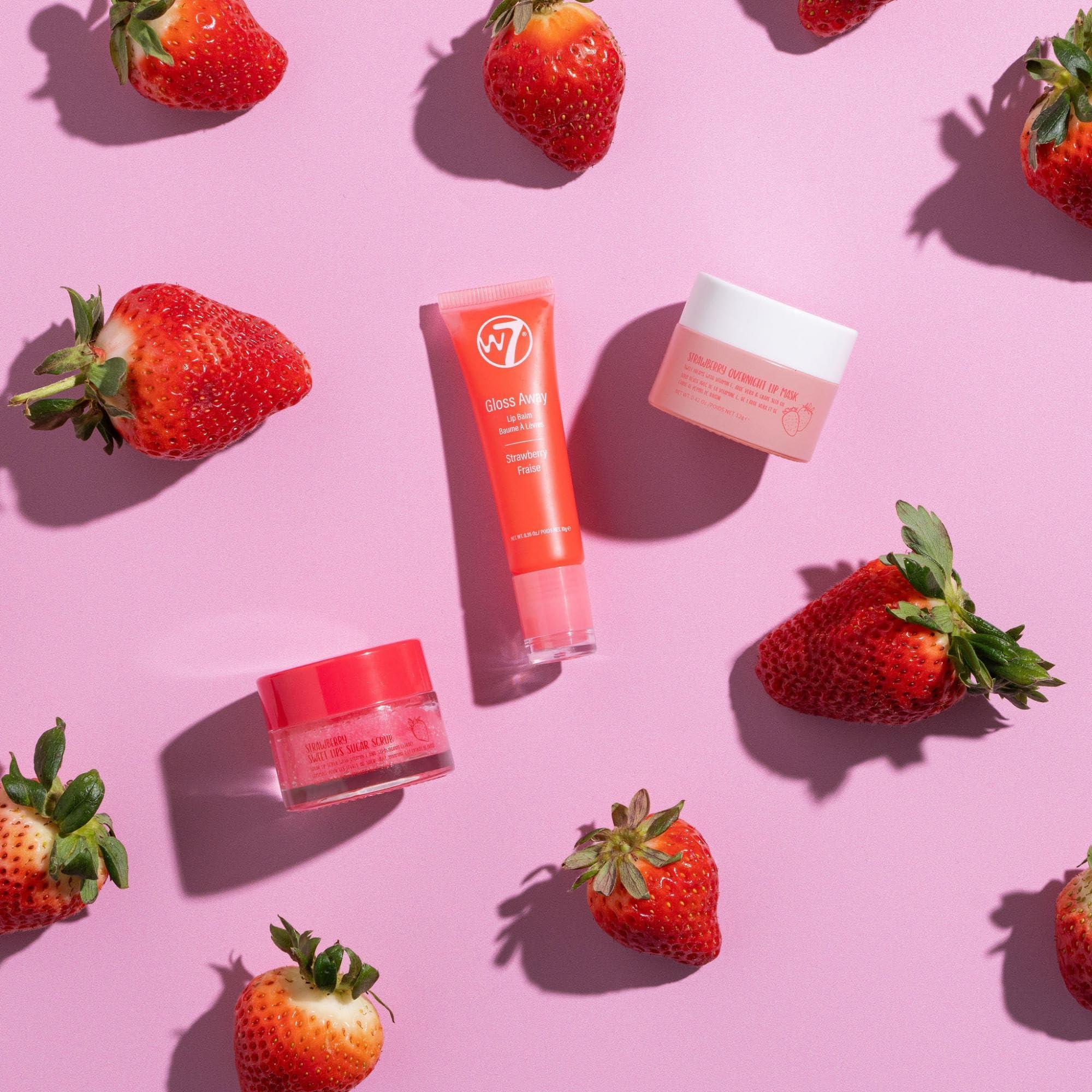 W7 W7 Sweet Dreams Lip Care Trio - 3 Piece Set - Overnight Lip Mask, Lip Balm & Lip Scrub - Strawberry