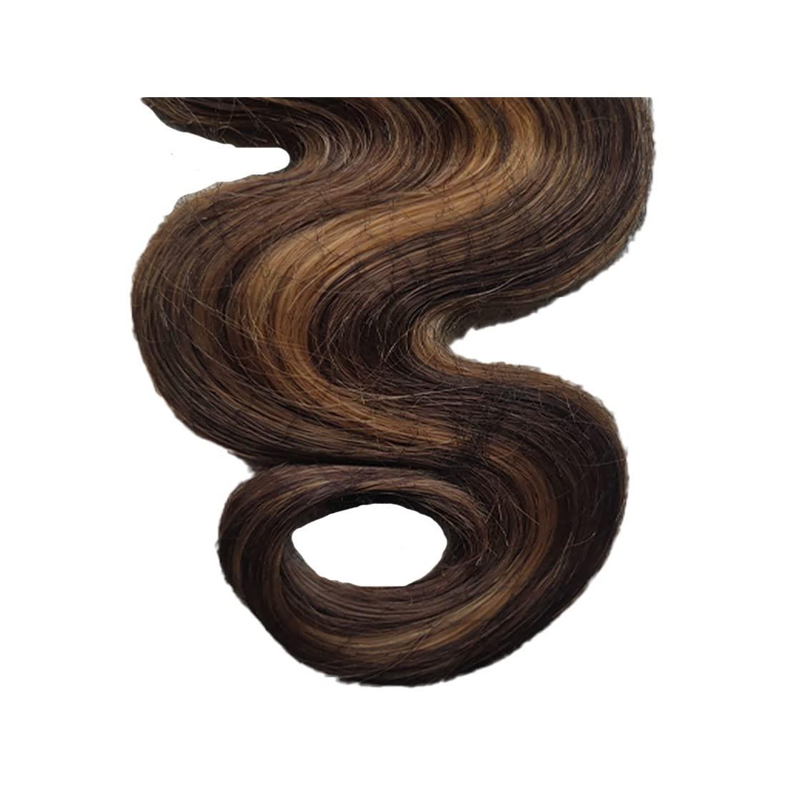 YesJYas YesJYas Body Wave P6/27 Highlight Human Hair Bundles Human Hair Human Hair Body Wave Sew In Human Hair Bundles Ombre Brown 3 Bundles Human Hair Double Weft Hair Extensions 26 28 30 Inch