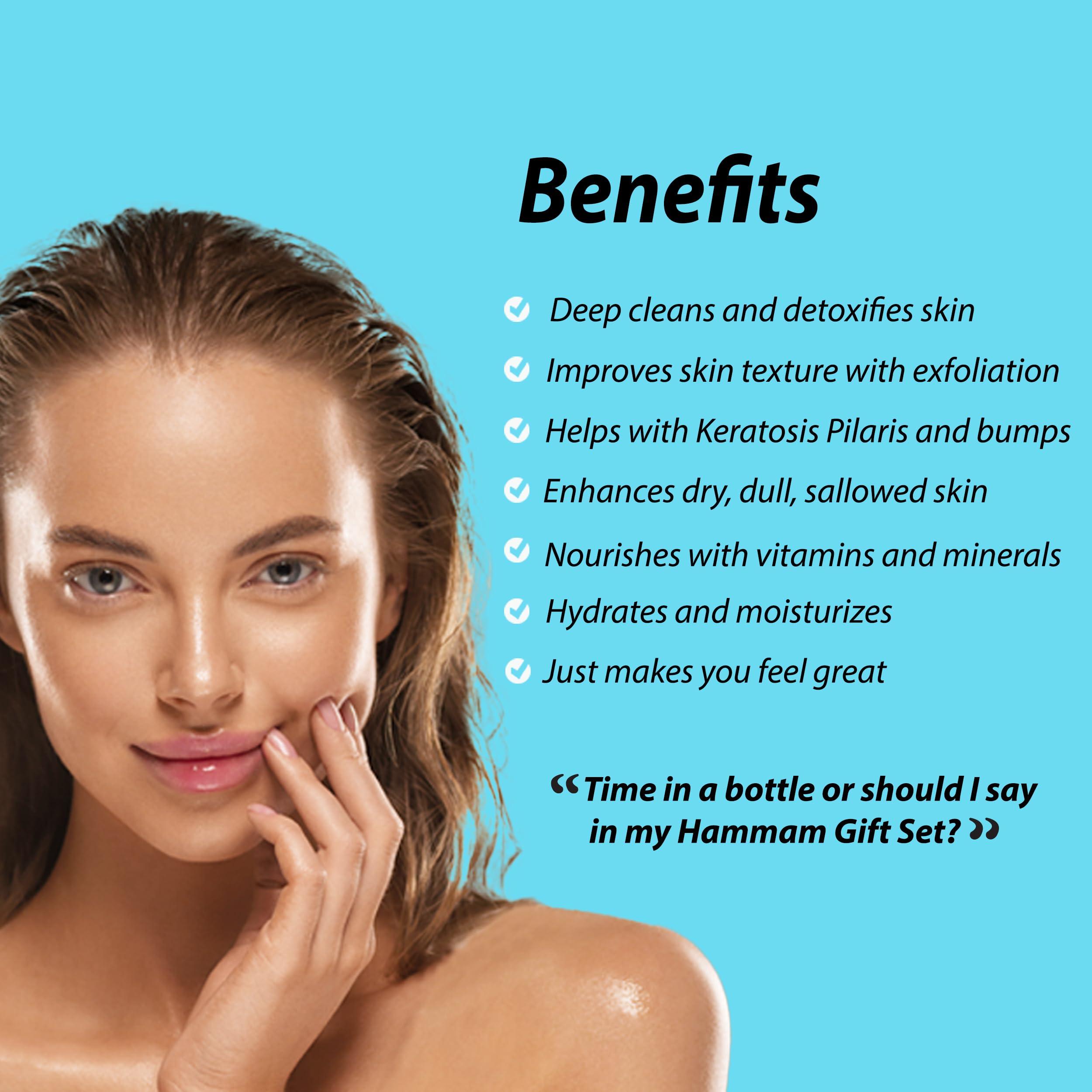 Zakia's Morocco Moroccan Hammam Spa Rejuvinating Ritual Beauty Skincare Kit - 6 piece, Moroccan Black Soap, Body Clay, Argan Oil, Pure & Natural, Purifying, Cleansing, exfoliating for every skin type. Original