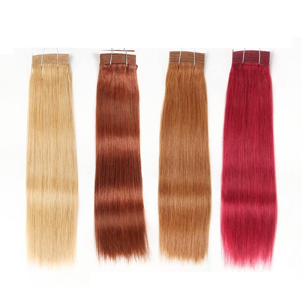 Absolyjuca Double Drawn Brazilian Silky Straight Hair Human Hair Weave Bundles Remy 1 Pc Red Hair Bundles #8 10inches