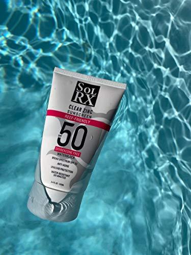 SolRX SolRX MINERAL+ SPF 50 Sunscreen - Zinc Oxide Sunscreen, Water Resistant Sunscreen, Reef Safe Sunscreen, Broad Spectrum Sunscreen for Face and Body
