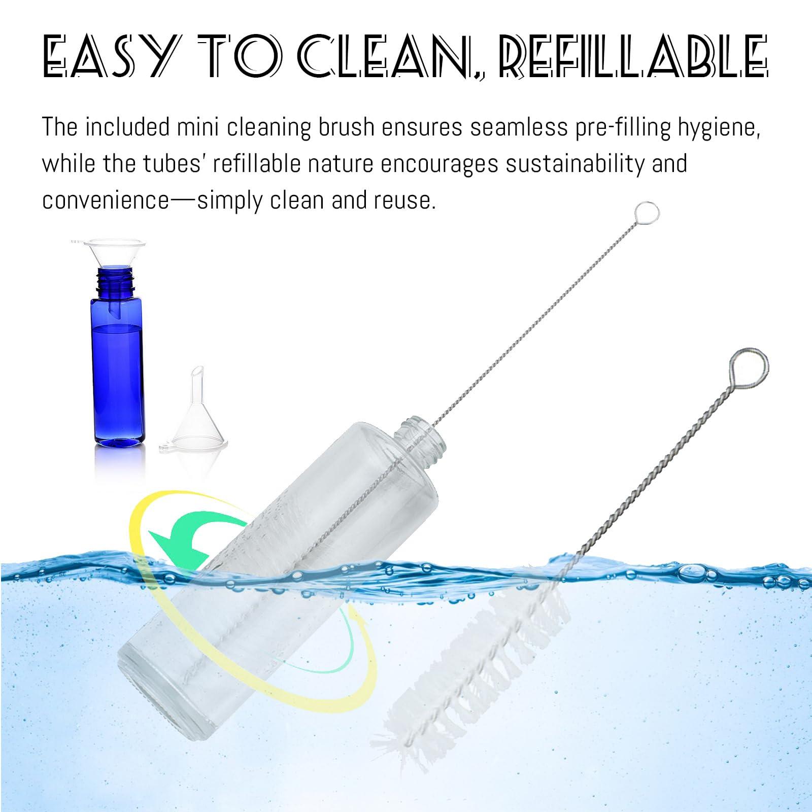 fupah Empty Mascara Tube and Wand Glass, Empty Lip Gloss Tubes with Mascara Wands, Refillable Empty Makeup Containers Clear Mascara Tube, Empty Eyelash Cream Container Bottle (A+B)