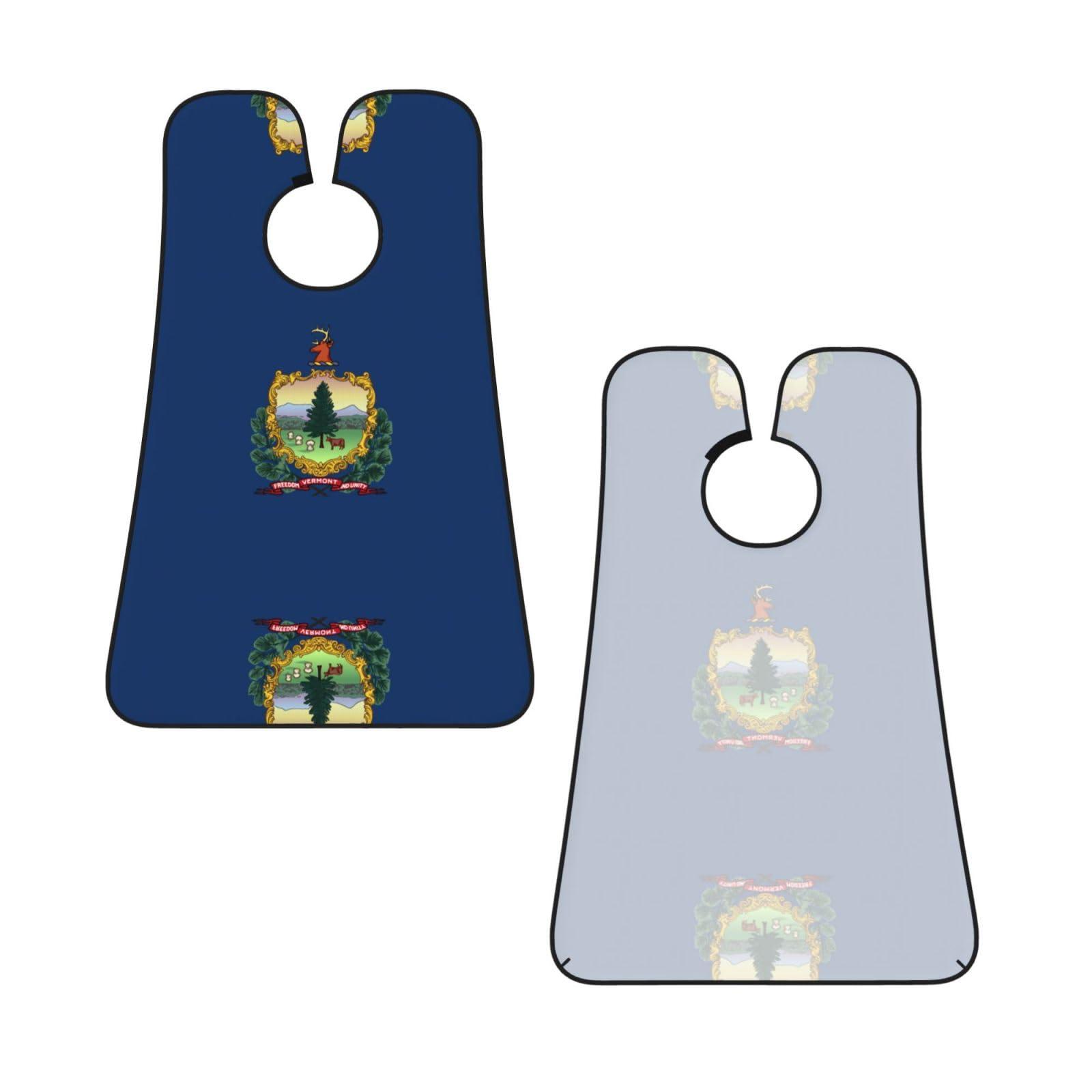 NOUZU NOUZU Vermont State Flag Print Beard Bib Apron For Men, Beard Hair Catcher For Men Shaving Trimming,Beard Cape Cloth, Black