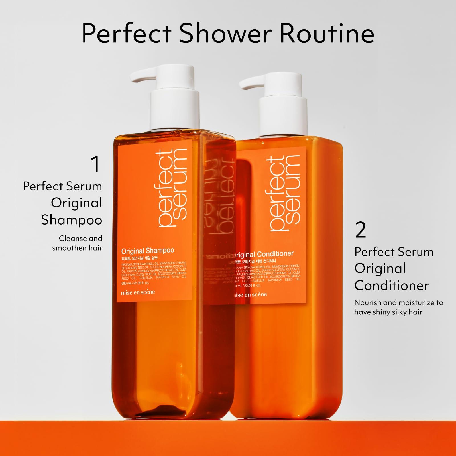 Mise En Scene MISE EN SCENE Perfect Serum & Conditioner - 3.71/22.99 Fl.Oz + Perfect Serum Original Shampoo 22.99 Fl.Oz