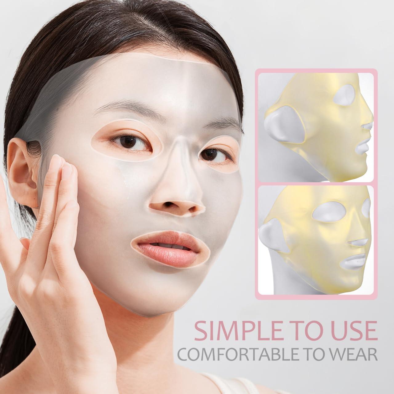 Ipetboom Ipetboom 3 Pcs Reusable Silicone Facial Mask Cover for Sheet Silicone Skin Mask Reusable Moisturizing Silicone for Sheet Prevent Evaporation Care Tool
