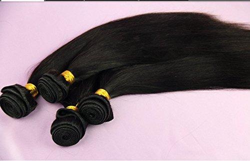 DaJun DaJun Hair 8A 3 Part Closure With Bundles Straight Indian Virgin Weave Hair Bundle Deals 3Bundles And Closure Natural Color18"closure+24"26"28"weft