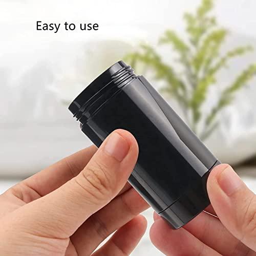 Minsily Minsily 10 Pack 75ml Round Empty Deodorant Containers 2.5oz Twist Up Filling Stick Plastic Deodorant Container Empty Lip Balm Tubes Refillable Deodorant Bottle for DIY Lipstick Crayon Chapstick(Black)