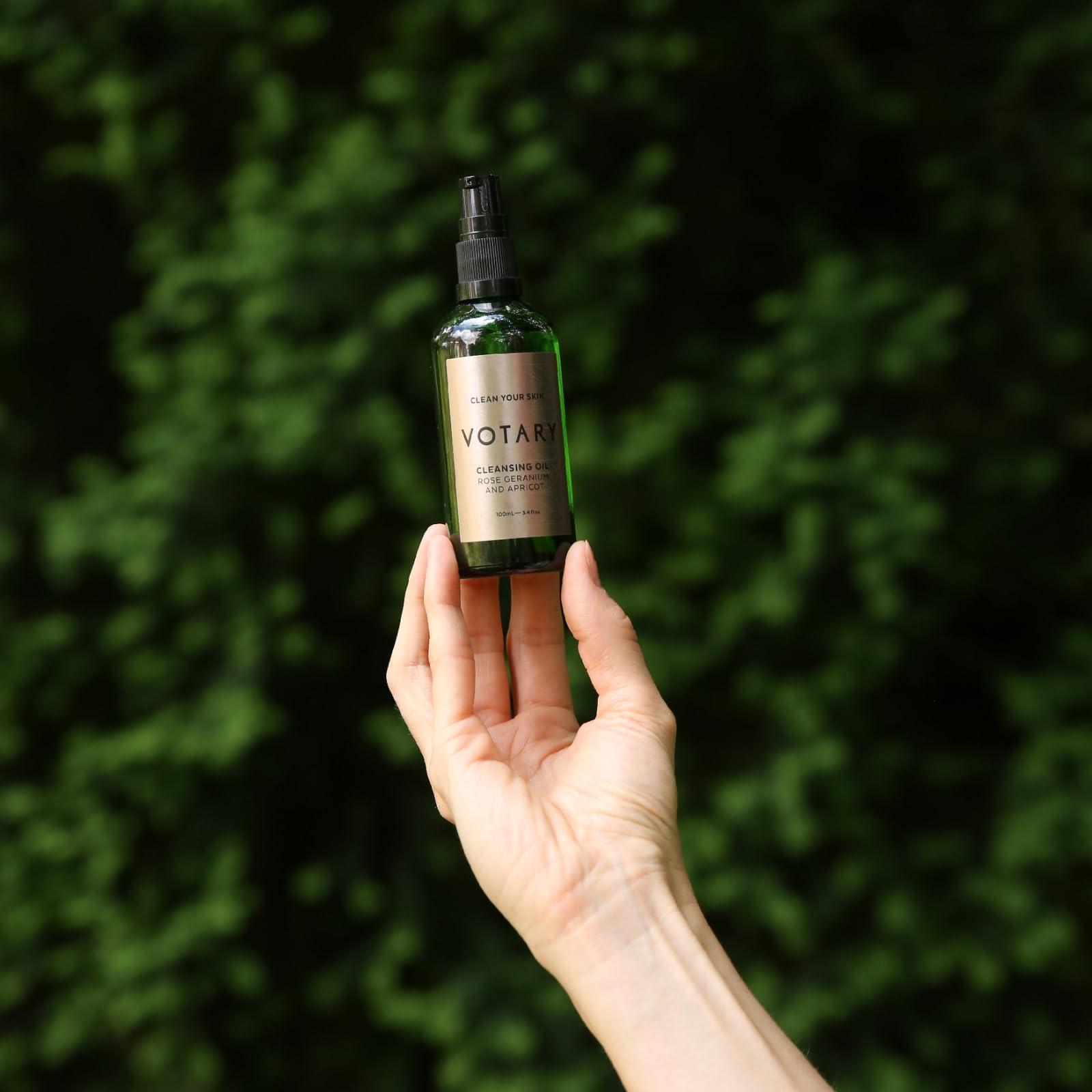 Votary Votary Cleansing Oil Rose Geranium & Apricot | Facial Cleanser Gentle Makeup Remover Cleanses without Clogging Pores With Deep Nourishing Apricot & Jojoba 3.4 Fl Oz