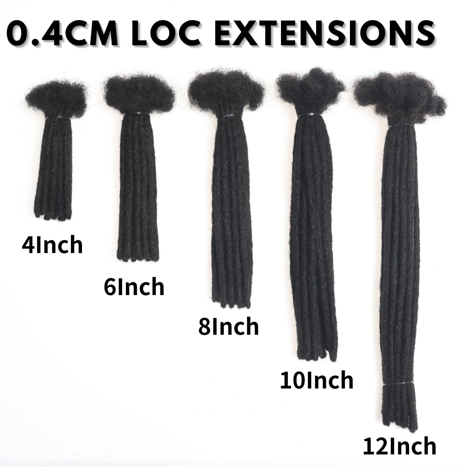 loceast 6 Inch Loc Extensions Human Hair 0.4cm Thickness 10 Strands Loc Extensions 100% human hair Dreadlock Extensions Can Be Dyed Bleached Curled Full Handmade Permanent Dreadlock Extension