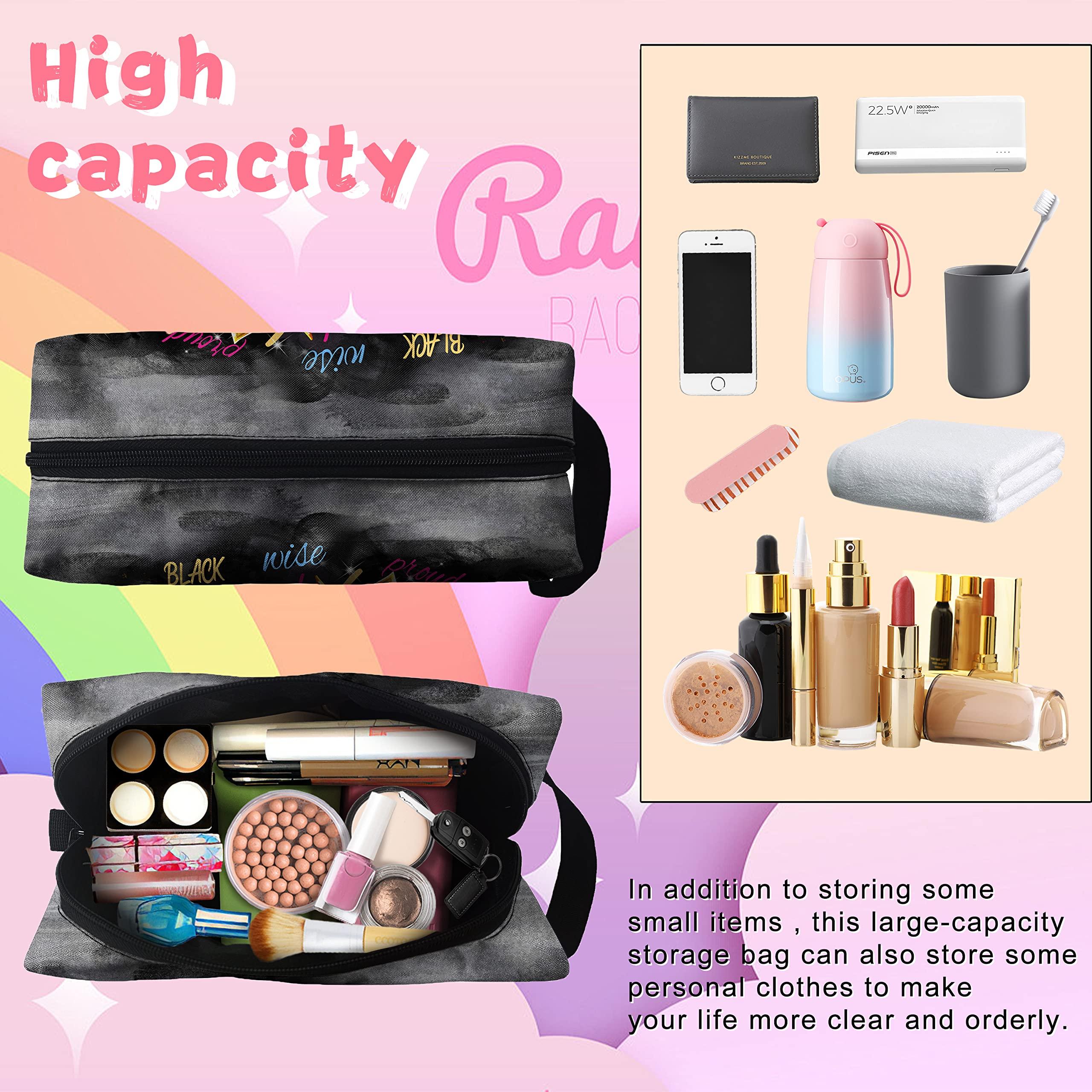 Fzryhaika Fzryhaika African American Makeup Bag, Black Women Cute Cosmetic Bag Waterproof Travel Toiletry Bag Organizer for Accessories (Style-9, One Size)