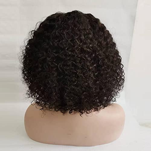 Wig Wig Curly U Part Human Hair Bob Cut Deep Coily Curly upart U Shaped With Clips 180% Density 12in, 6.0 Count