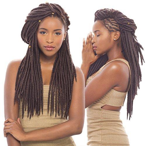 Janet Collection Janet Collection Synthetic Hair Crochet Braids 2X Havana Mambo Faux Locs 18" (4-Pack, DARK PURPLE)