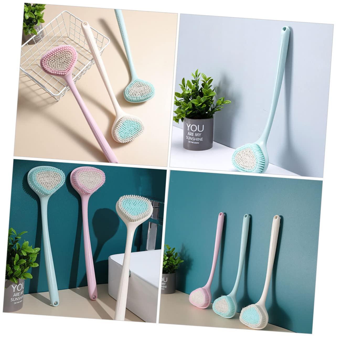Baluue Baluue Long Handle Scrub Brush Handle Shower Brush Bath Back Brush with Long Handle Back Brush for Shower Bath Scrub Brush with Long Handle Bathtub Scrubber Back Rub Towel Body Pink Pbt