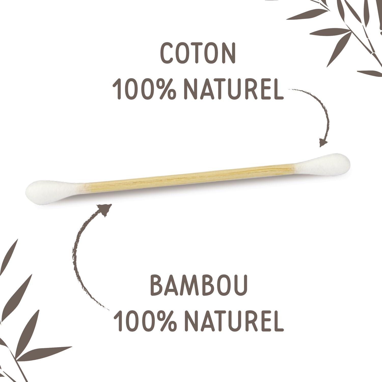 FEEL NATURAL Box of 200 Feel Natural Bamboo Cotton Buds White
