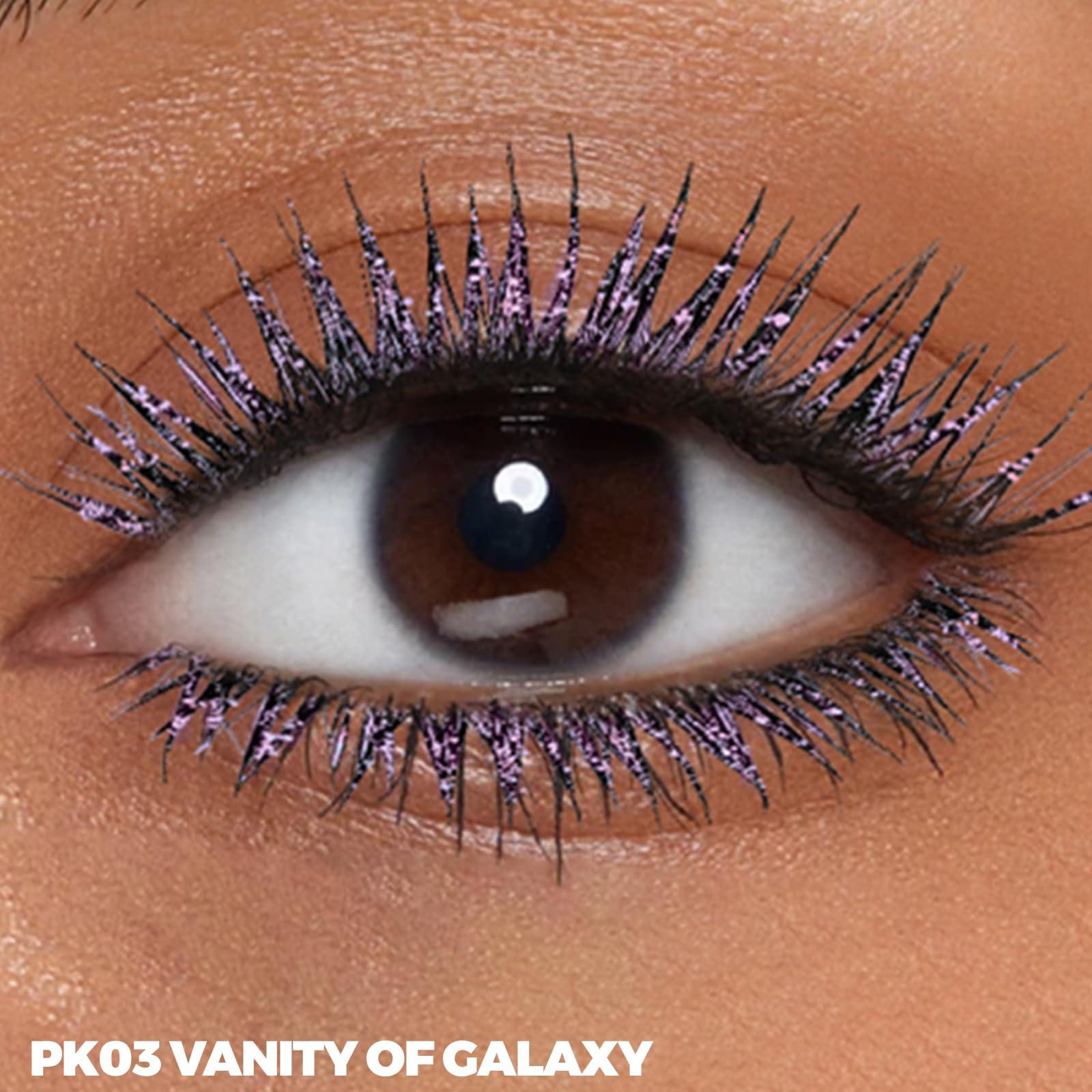 FOCALLURE FOCALLURE Star Drifter Glitter Mascara,Define Long Lasting Curling Eyelashes,Lightweight & Dries Quickly,Soft Gel Formula Mascara Create a Subtle Shimmer Look to your Eyelashes,PK03 VANITY OF GALAXY