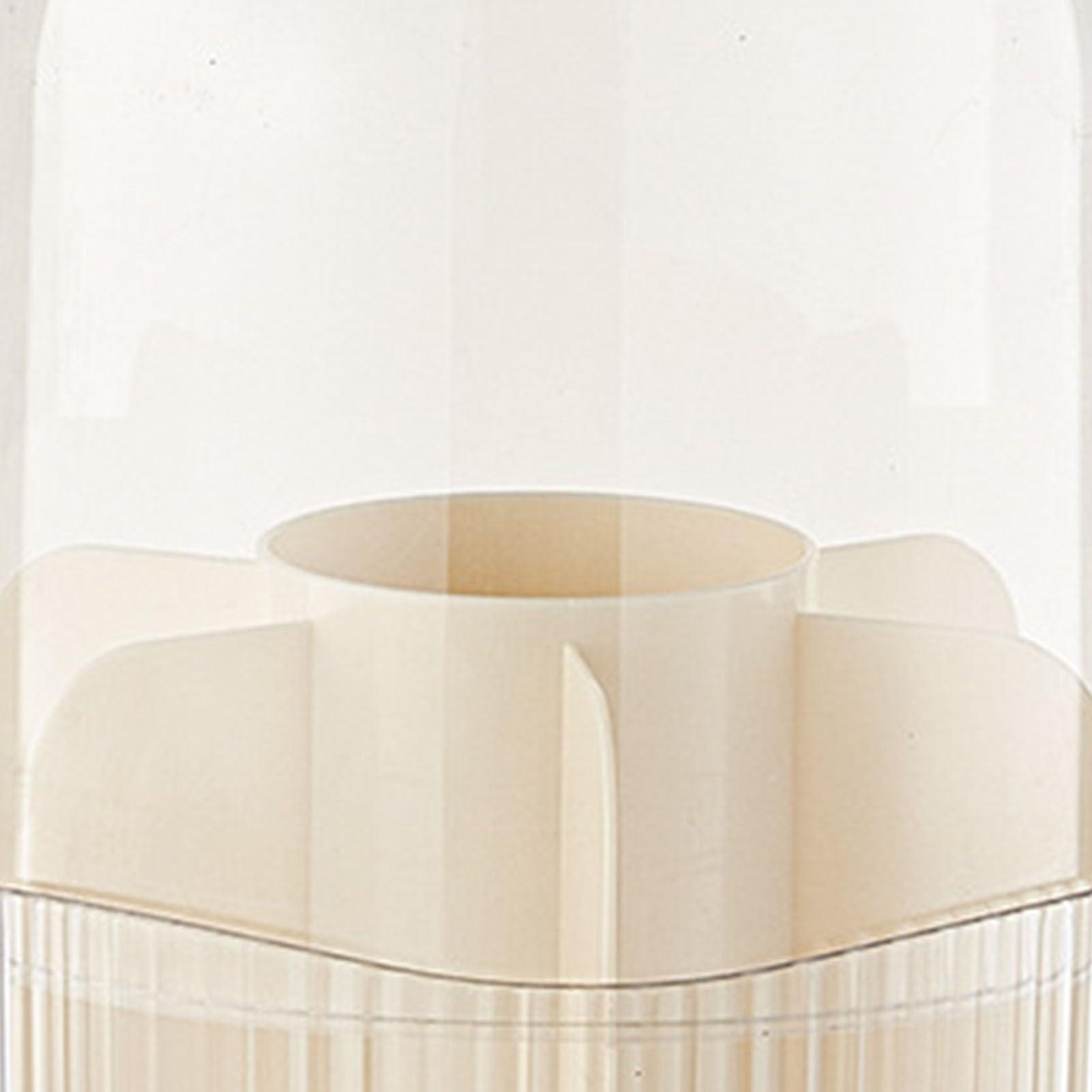 CHEOTIME CHEOTIME Makeup Brush Holder with Lid, Makeup Brush Storage Box Rotating Cosmetics Display Case Dustproof Make Up Brushes Storage Bucket (Milk White)