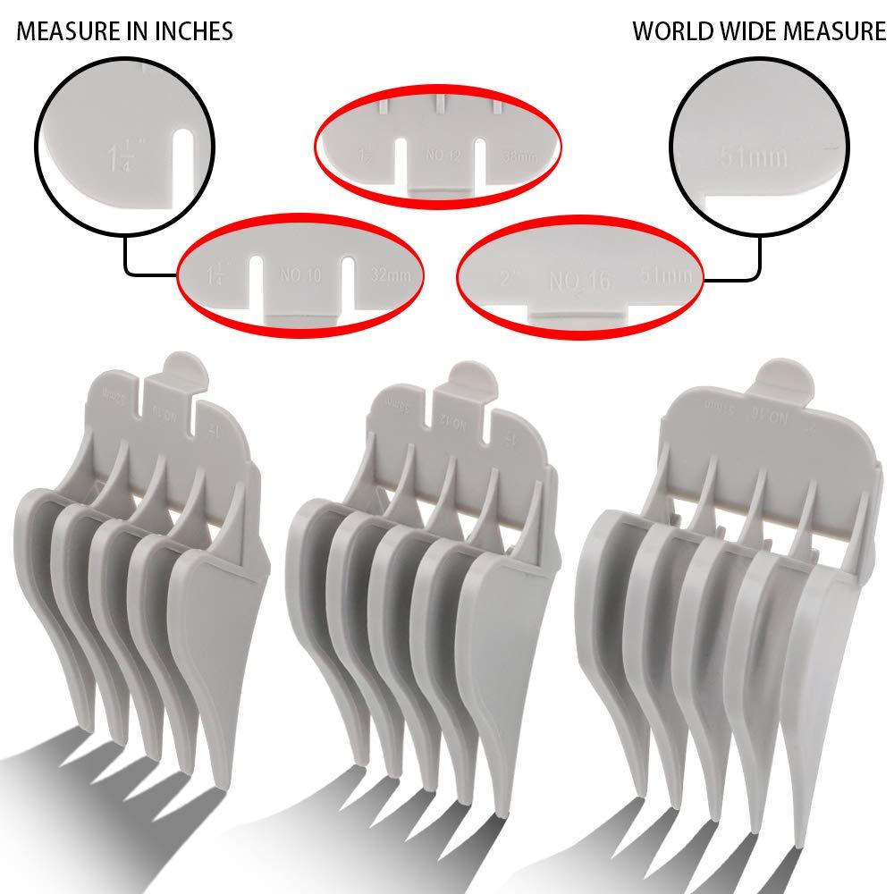 CR8GR8 Professional Hair Clipper Guides: 1 & 1/4", 1 & 1/2", 2" Combs, Fits Wahl Clippers (White)