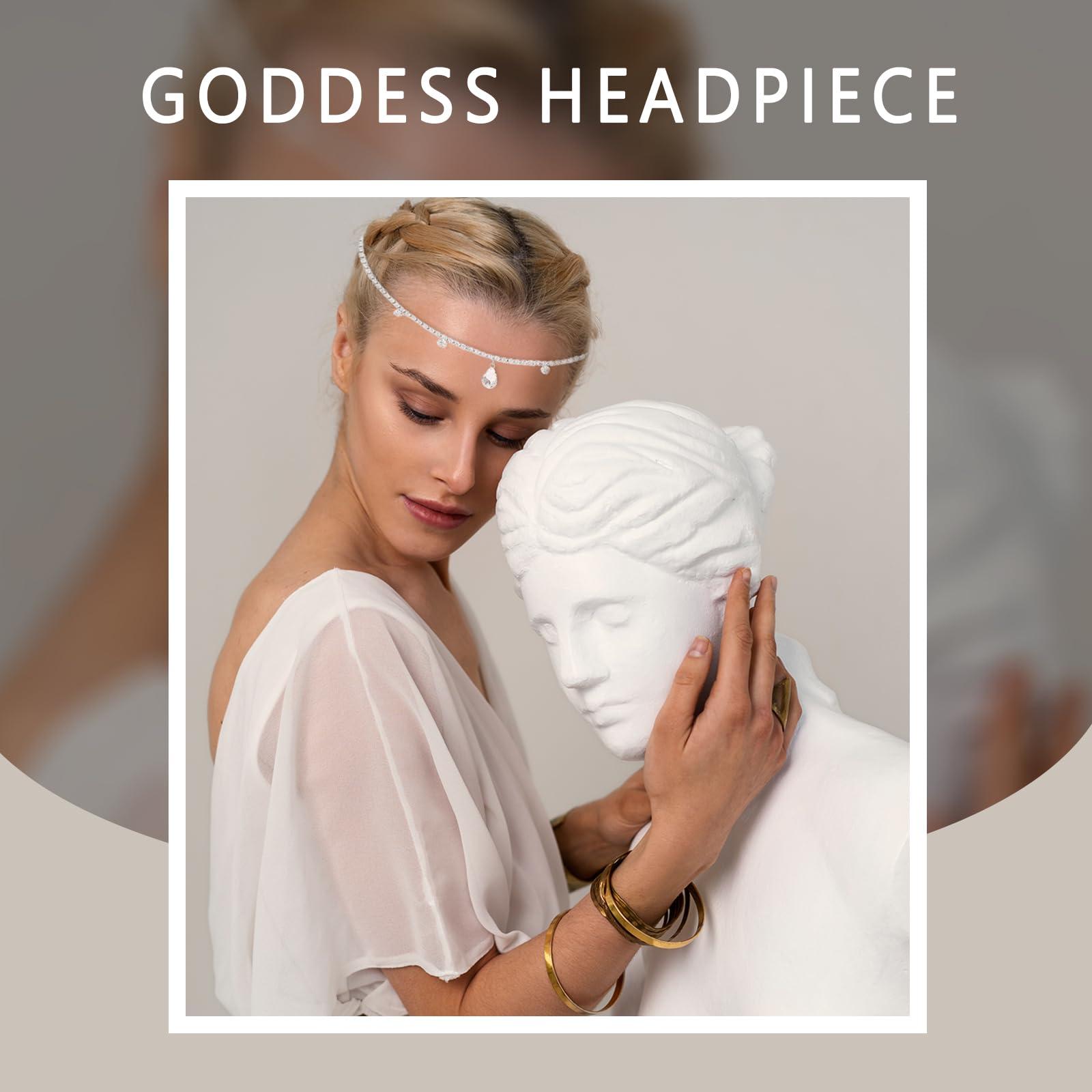 YAEISM YAEISM Silver Head Chain Headpiece Boho Wedding Hair Chains Elegant Bridal Hair Accessories for Women and Girls