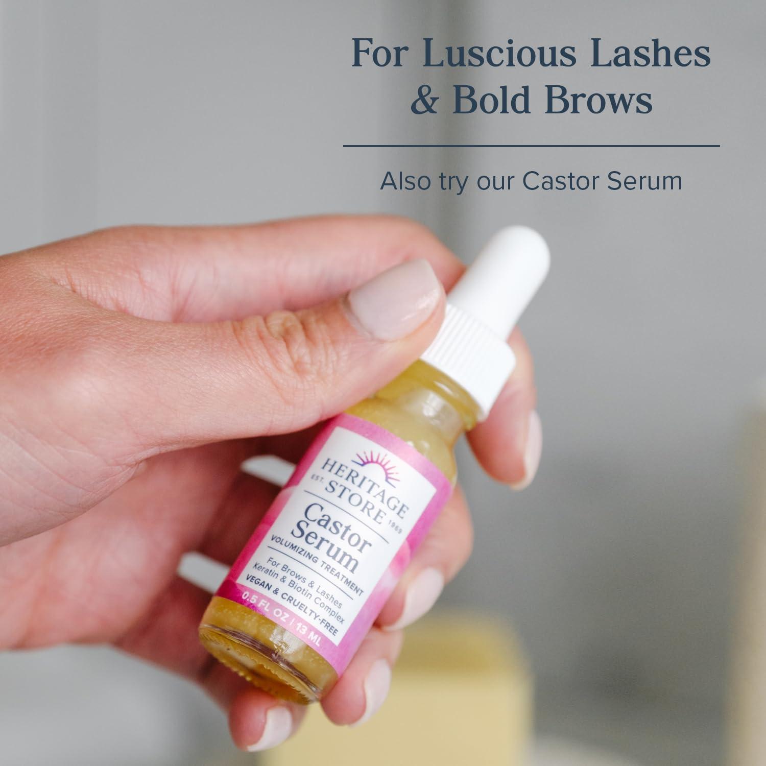 HERITAGE STORE Heritage Store Lavender Castor Oil, Organic, Soothing Treatment with Lavender Essential Oil, Deep Hydration for Healthy Hair Care, Skin Care, Castor Oil Packs, Natural Lavender Scent, Vegan, 8oz