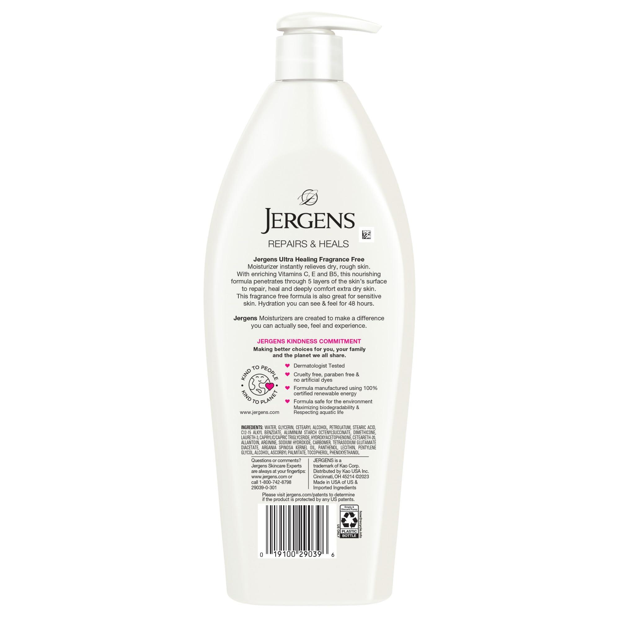 Jergens Jergens Hand and Body Lotion, Ultra Healing Dry Skin Moisturizer, Fragrance Free Lotion, Sensitive Skin Lotion, 21 Oz (Pack of 2)