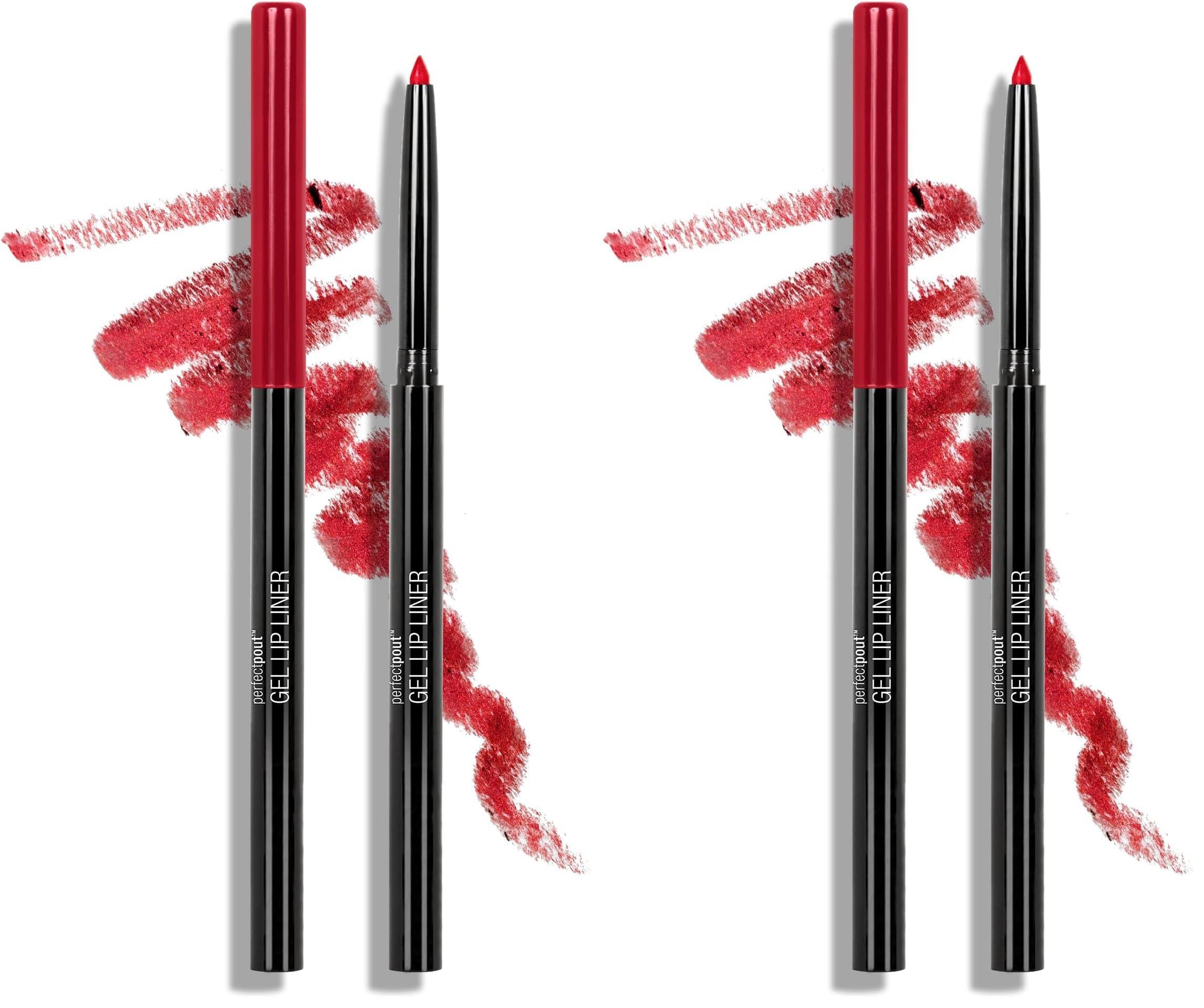 wet n wild wet n wild Lip Liner Perfect Pout Matte Retractable Gel Lip Liner Pencil, Red The Scene (Pack of 2)