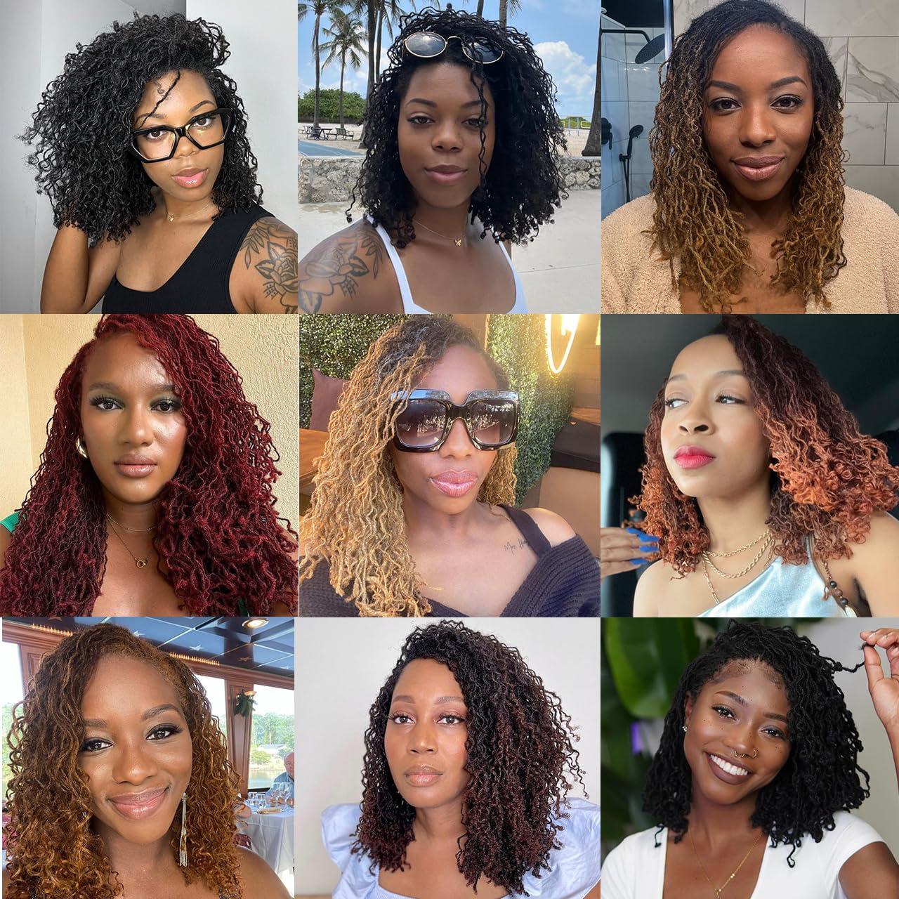 ZRQ ZRQ 12 Inch New Micro Locs Crochet Braids Light Brown Synthetic Curl Crochet Sister Locs Hair African Roots Microlocs Braids 12\'\',27