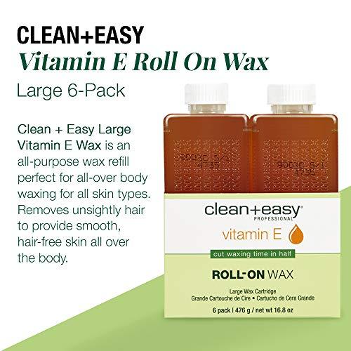 Clean + Easy Clean & Easy Vit E Roll-On Wax 6-pack Large Vitamin E, Net Wt. 16.8 oz