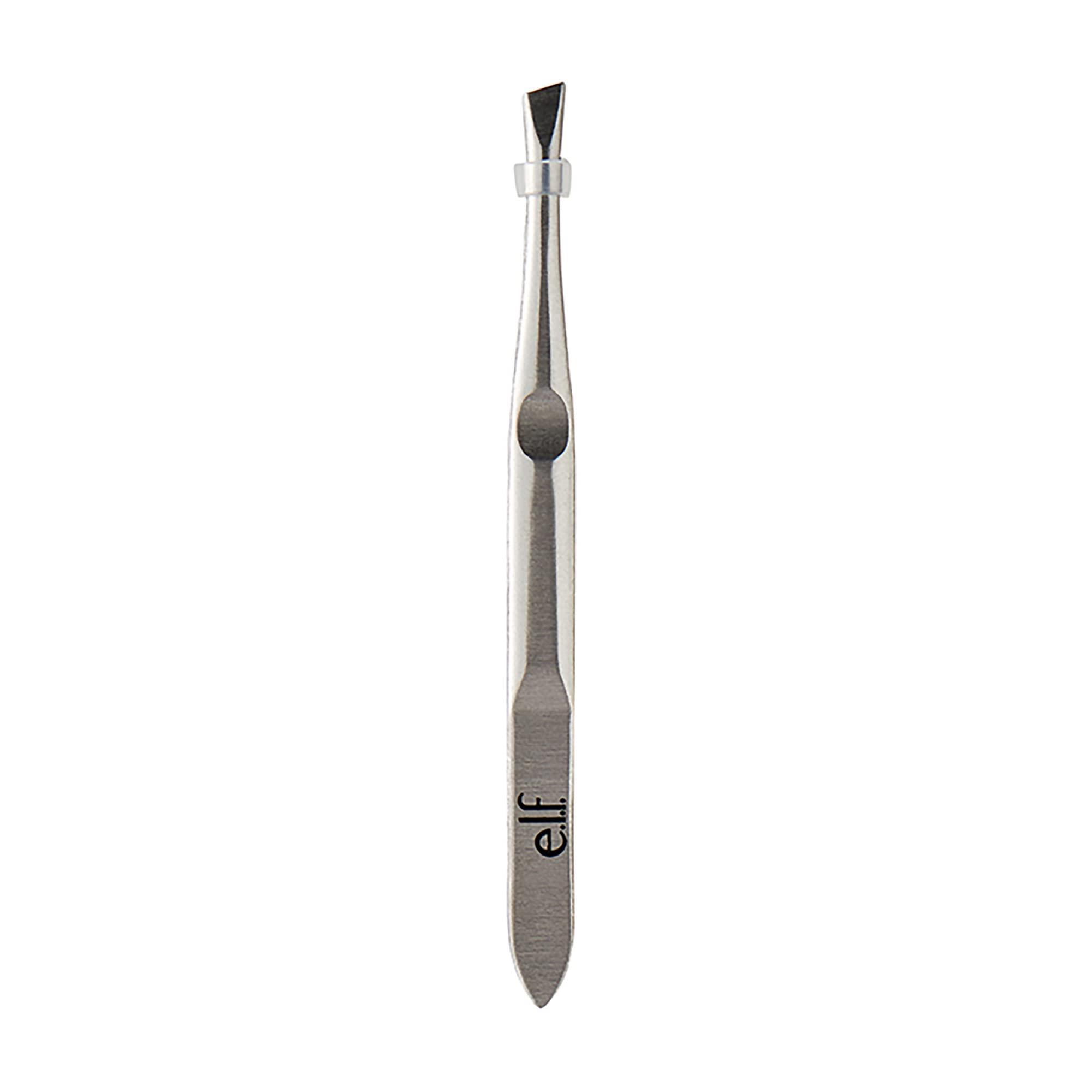 e.l.f. e.l.f., Slant Tweezer, Professional Quality Stainless Steel, Provides a Strong Grip, Removes Hairs Accurately, Shapes, Defines, Easy To Use, Ergonomically-Designed
