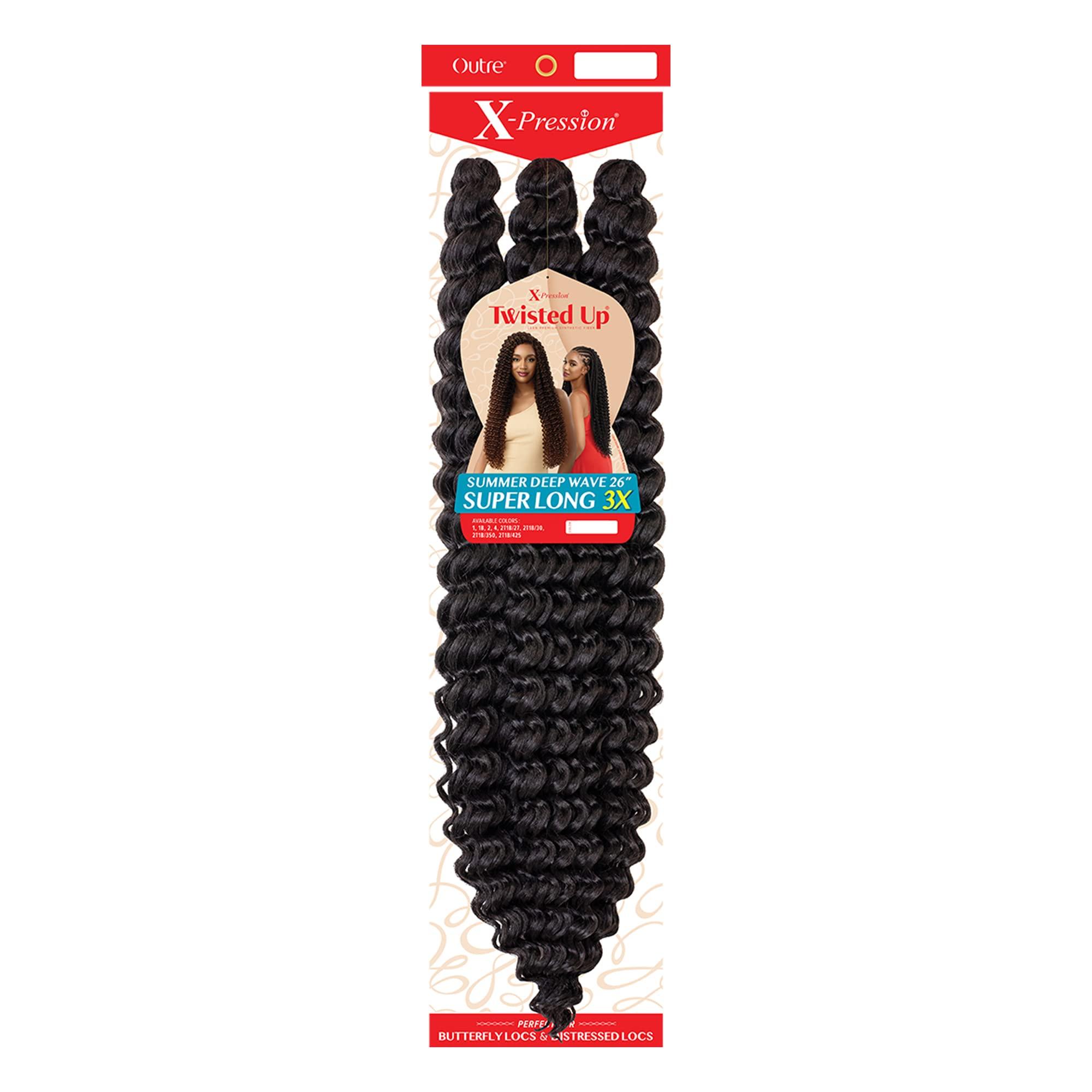 Outre Braids Outre Crochet Braid X-Pression Twisted Up 3X SUMMER DEEP WAVE 26 SUPER LONG (3-Pack, 4)