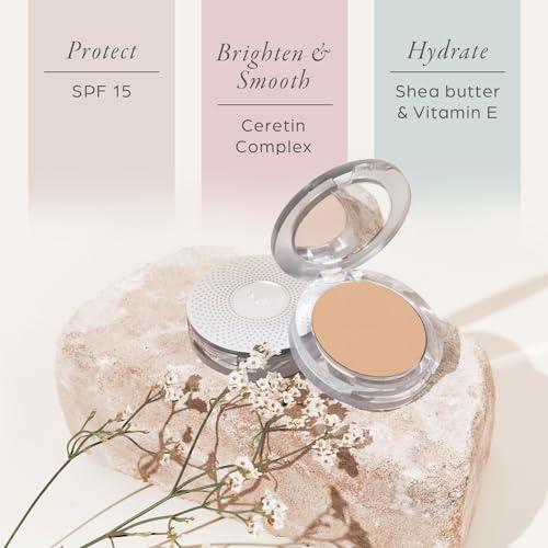 PR Beauty PUR Beauty 4-in-1 Pressed Mineral Makeup Powder Foundation with SPF 15 - Concealer & Finishing Compact Pressed Powder for Face - Buildable Medium to Full Coverage Foundation Powder (Bisque)