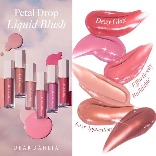 DEARDAHLIA DEAR DAHLIA Petal Drop Liquid Blush BARELY Liquid Blush for Cheeks, Blush Liquid Makeup, Rare Beauty, Natural Long Lasting Face Blush Cream Makeup, Skin Tint Blush, 4g (TAFFY, 4g)