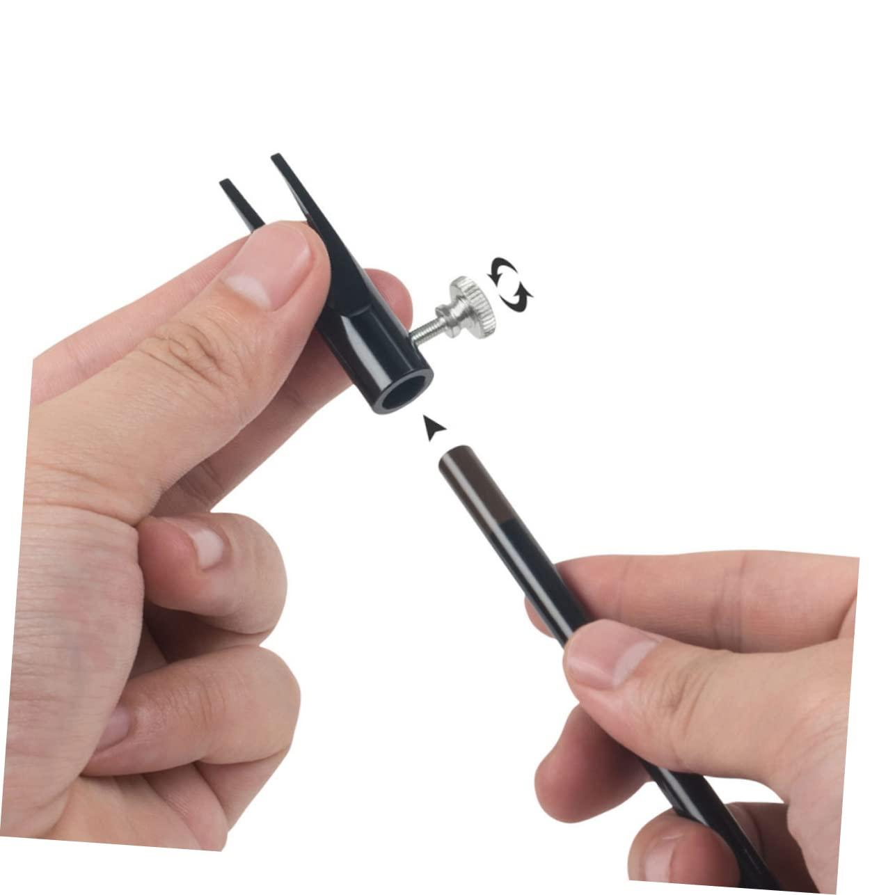 Ipetboom Ipetboom 2pcs Cylindrical Pencil Sharpener Brow Pencil Girl Lip Liner White Eyeliner Pencil Lip Pencil Sharpener Pencil Sharpener Manual Lip Gloss Makeup Brush Cleaner Tools Aluminum Alloy