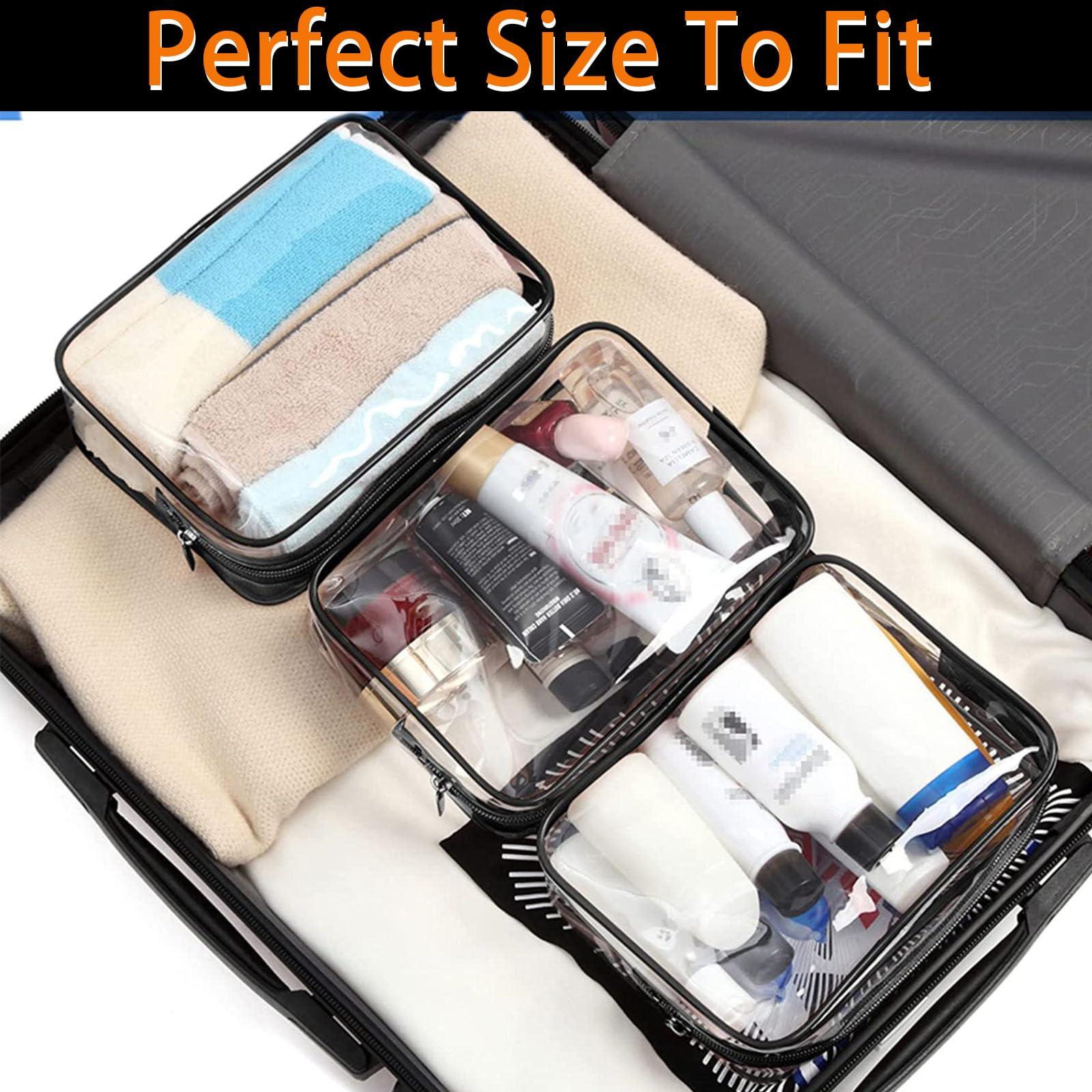 YOQIVEXU YOQIVEXU 6 Pieces Clear Cosmetics Bag Bulk, TSA Approved Toiletry Bag for Travel, PVC Zippered Clear Pouch Cosmetic Makeup Bag Waterproof Vinyl Plastic Organizer Case for Vacation Bathroom (Large)