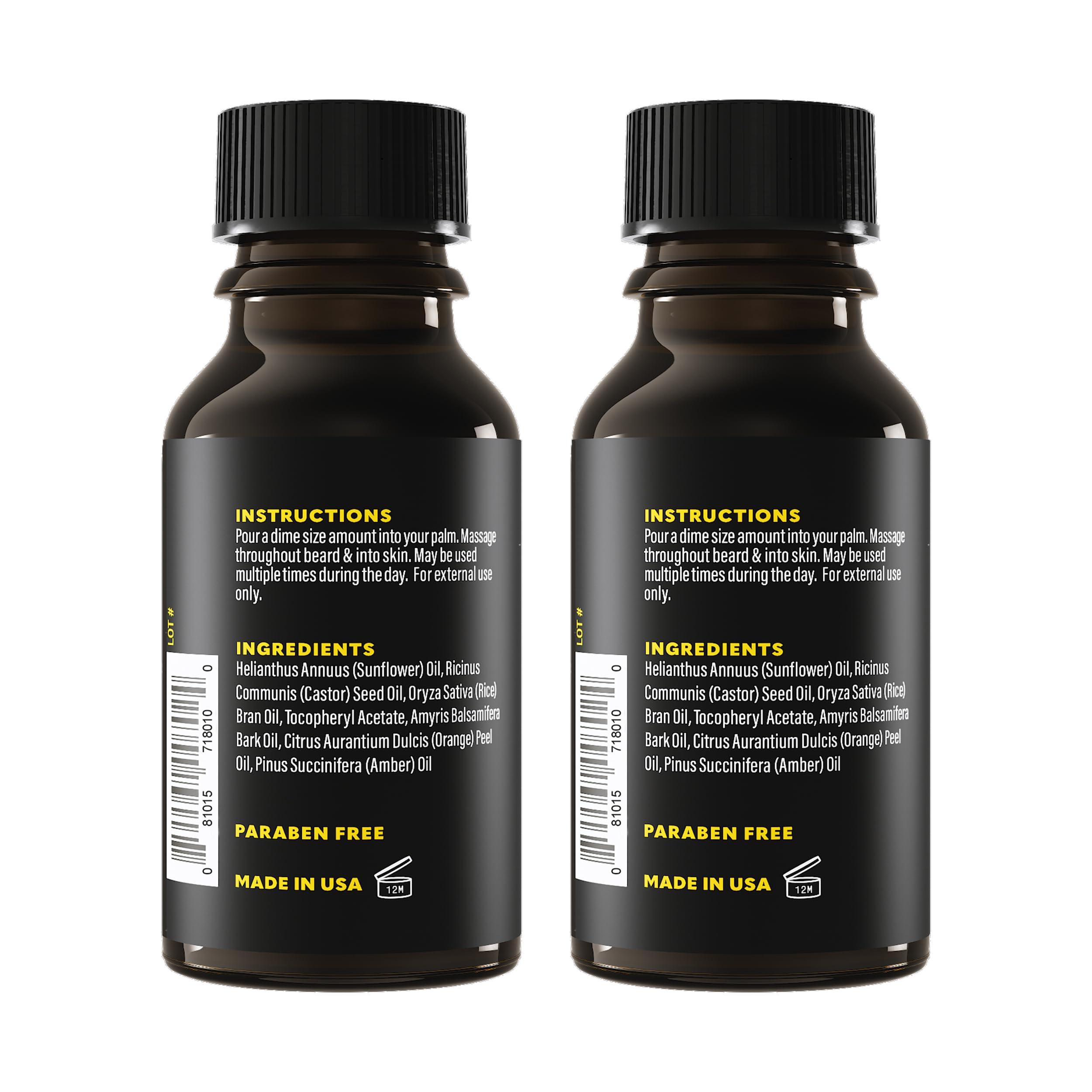 The Beard Club The Beard Club Premium Sandalwood Beard Oil for Men - Natural Castor & Sunflower Seed Oils - Beard & Mustache Conditioner - Hydrates, Moisturizes & Soothes Dry Skin - Strengthens Follicles (2PK)