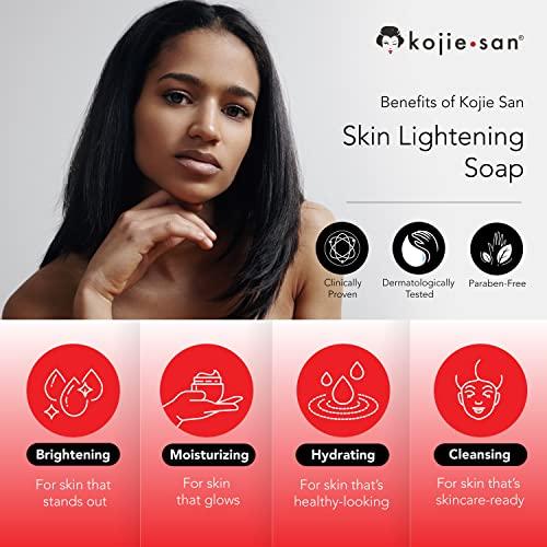Kojie San, Skin Science Kojie San Skin and Body Soap Original Kojic Acid, Dark Spot Remover Soap Bar with Coconut & Tea Tree Oil 3 x 65g Bars