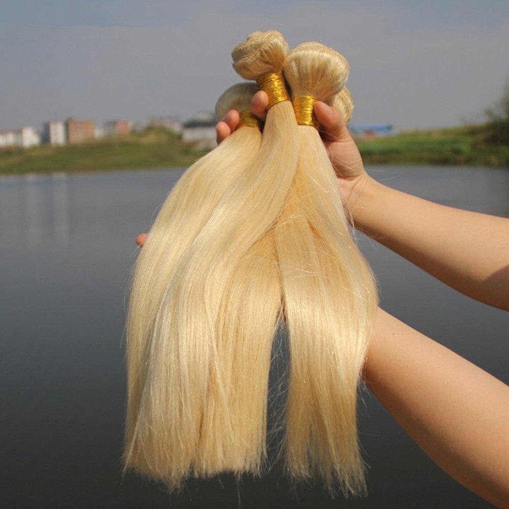 Ruma Hair Ruma Hair 8A Blonde Brazilian Hair Extensions 3/4 Bundles Lot 100% Unprocessed #613 Platinum Blonde Virgin Human Hair Silky Straight Weaves 10-30'' Mixed Lengths In Stock (16 16 16 16)