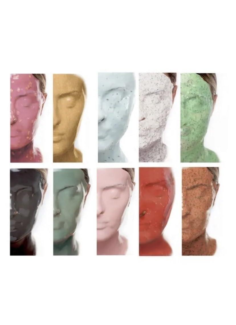 Casmara CASMARA Facial Mask Pack of 10 Multi Set (Gold 2080, Kiwi 2060, Goji 2070, Vitamin 2030, Greentea 2050, NOVanew 2045, Reaffirming 2020, Green 2025, Sensitive 2040, RGnerin 2055)