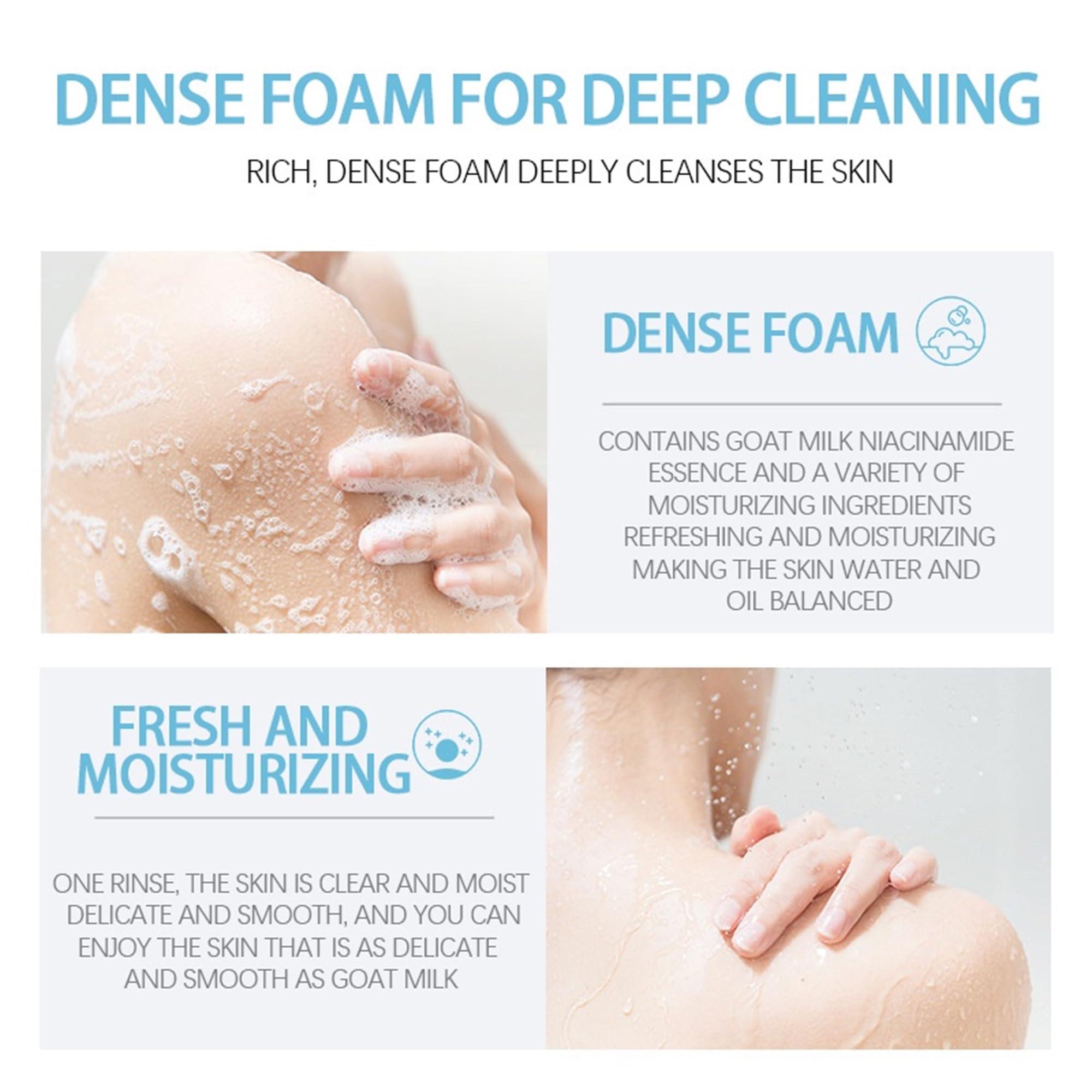 Shuyanly Premium Goat Milk & Nicotinamide Enriched Body Wash for Soft & Moisturized Skin Deep Cleansing Shower Gels (800, Grams)