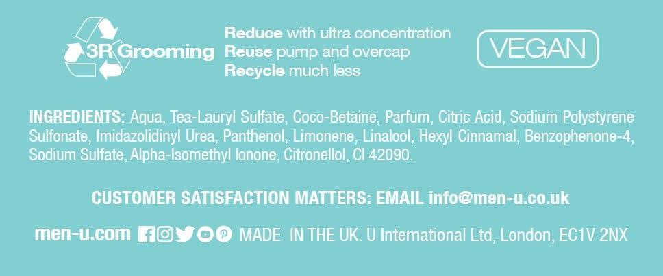 men-u men- DAILY REFRESH MENS SHAMPOO, up to 120 shampoos, Ultra-concentrated Vegan shampoo for men, long lasting, gently cleanses and refreshes, Eco Friendly Shampoo 3.3oz