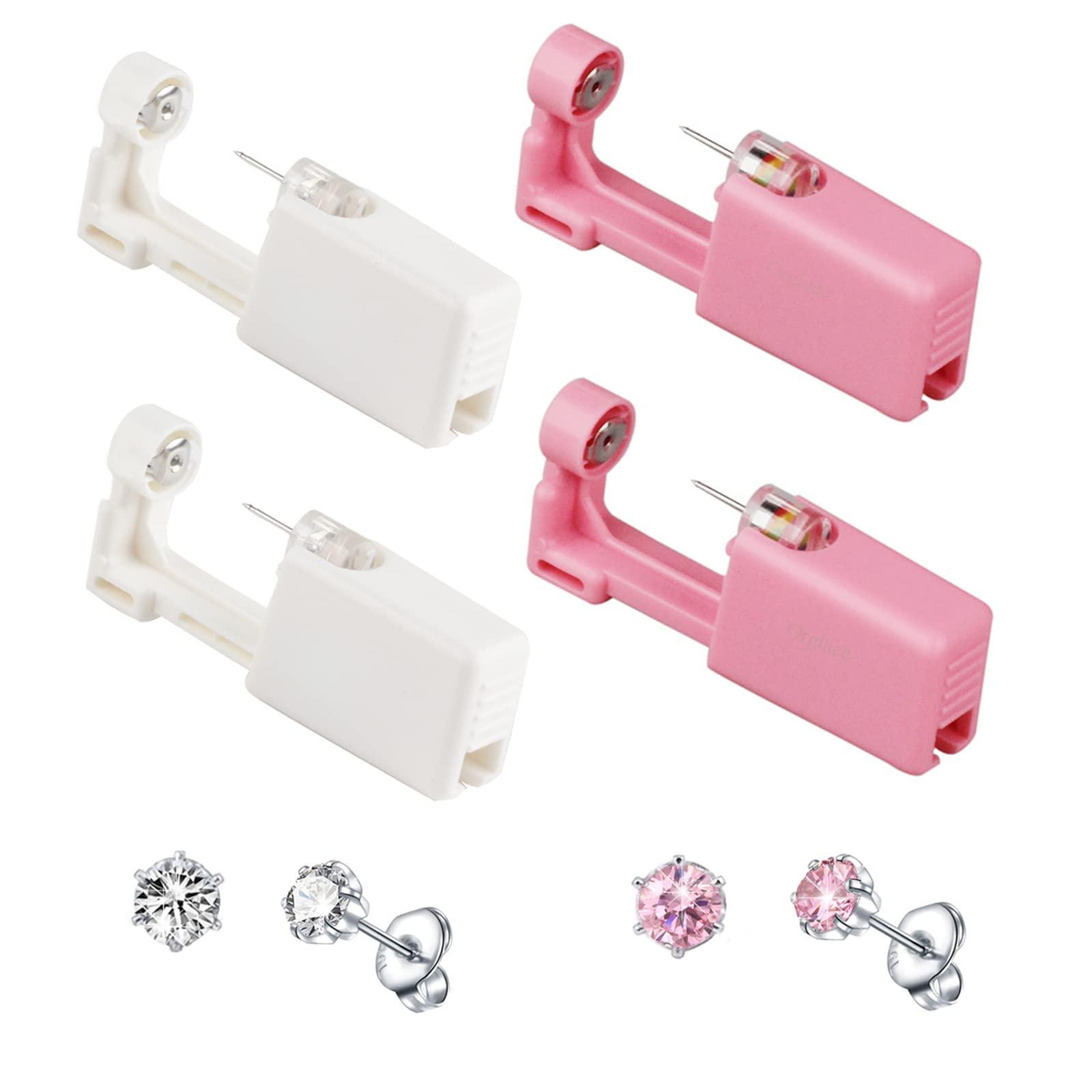 Orglace Orglace Ear Piercing Kit Disposable Self Ear Piercing Kit Safety 4 Pack Ear Piercing Gun Kit Tool with 5mm Earring Studs