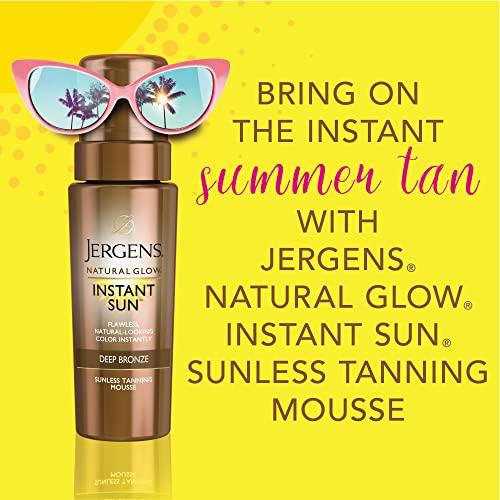 Jergens Jergens Natural Glow Instant Sun Body Mousse, Self Tanner for Deep Bronze Tan, Sunless Tanning Body Bronzer for Natural Looking Color Instantly, 6 Oz, Pack of 2