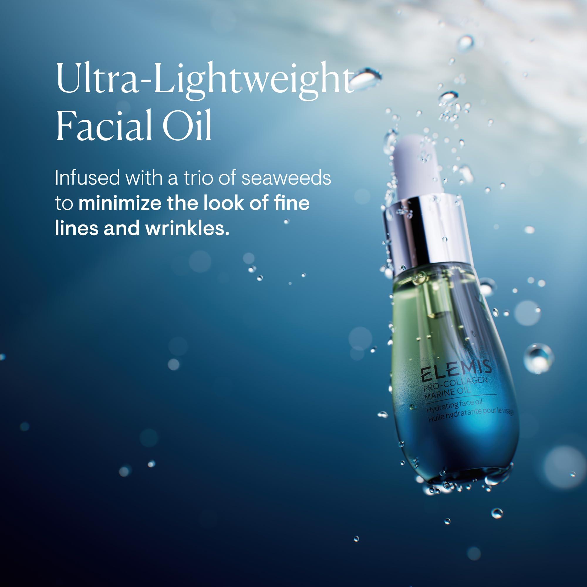 ELEMIS ELEMIS Pro-Collagen Marine Oil, 15ml Ultra-Lightweight Anti-Wrinkle Daily Face Oil Moisturizer, Deeply Moisturize, Nourish & Hydrate for Youthful Look, Fine Lines and Wrinkles Treatment