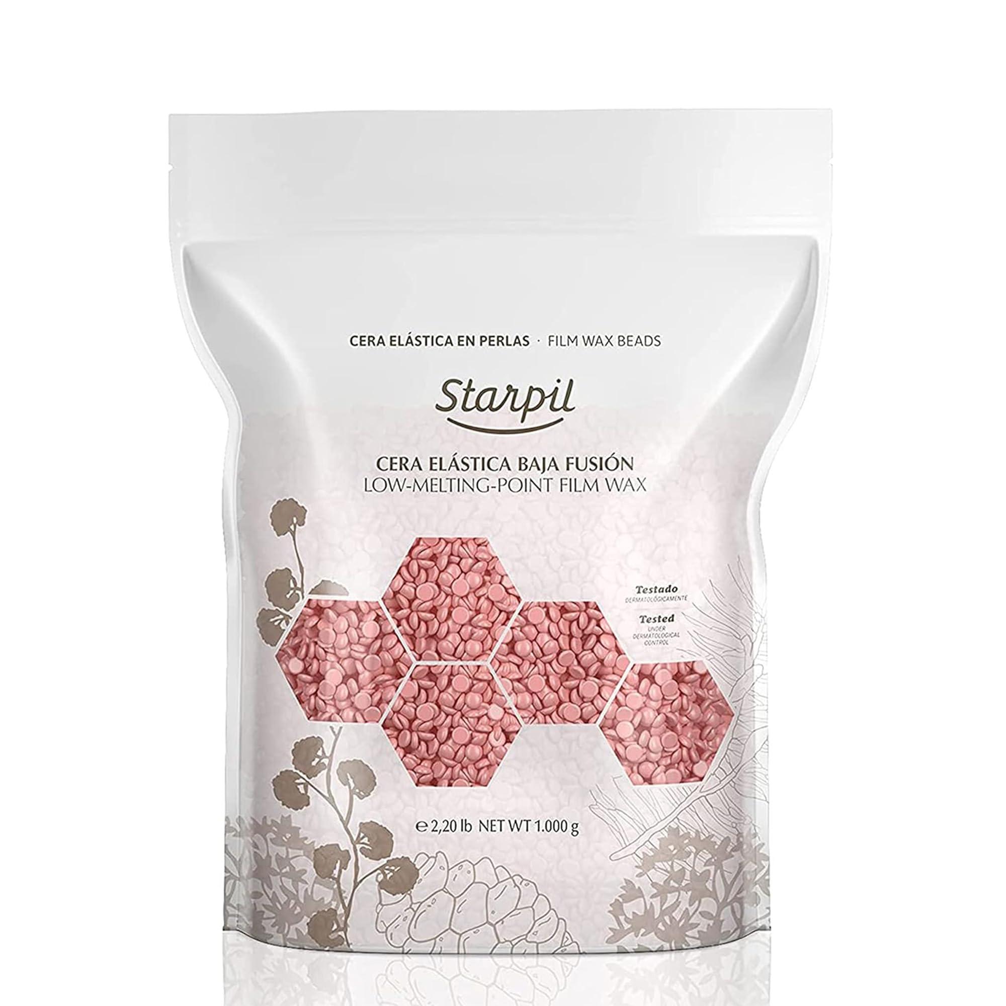 Starpil Starpil Wax 1000g / 2.2 lb Pink Hard Wax Beans for Painless Hair Removal, Stripless Wax Beads , Polymer Blend Low Temperature Wax for Face, Bikini, Brazilian, Legs, Underarm, Back and Chest.